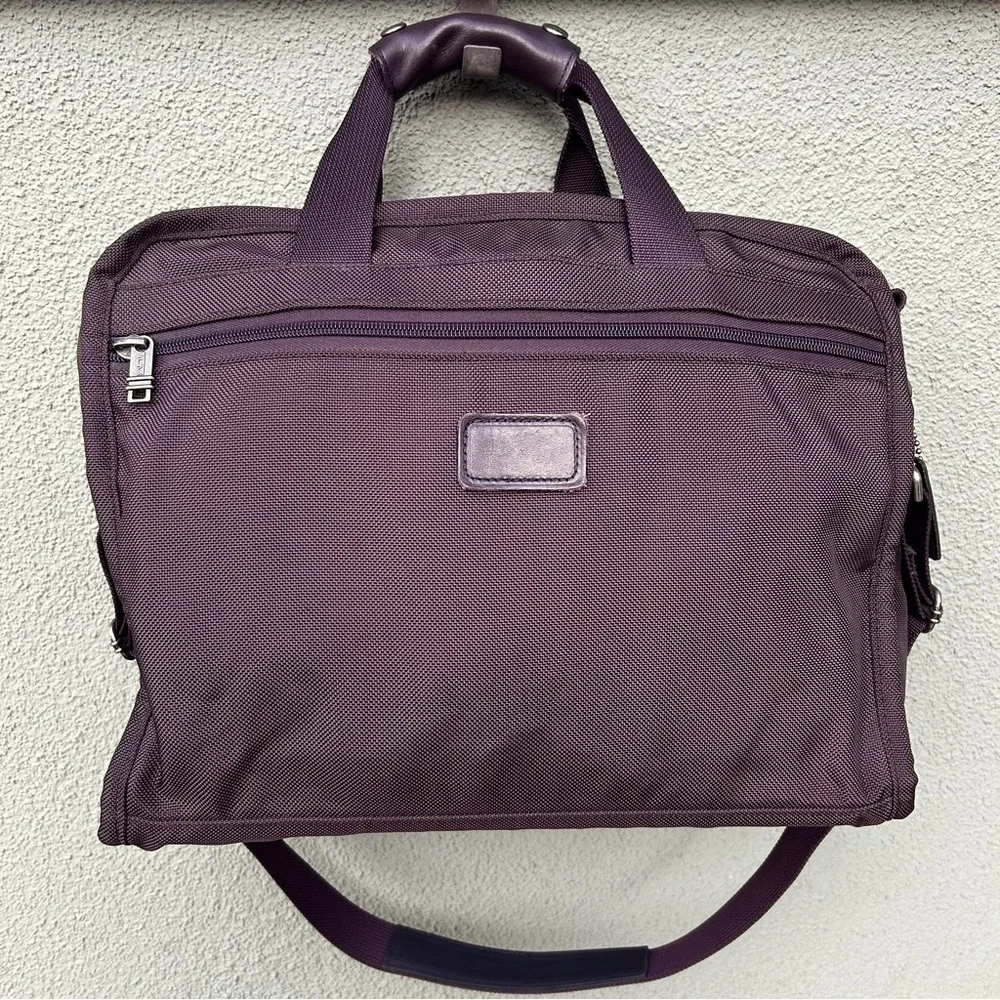TUMI Canvas and Leather Duffle Travel Gym Bag in Chocolate Brown Made in USA